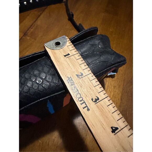 Victorias Secret Crossbody Rainbow Black Faux Crocodile Studded Strap - Picture 10 of 11